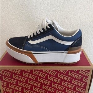 Vans Blue and White Women's Shoes